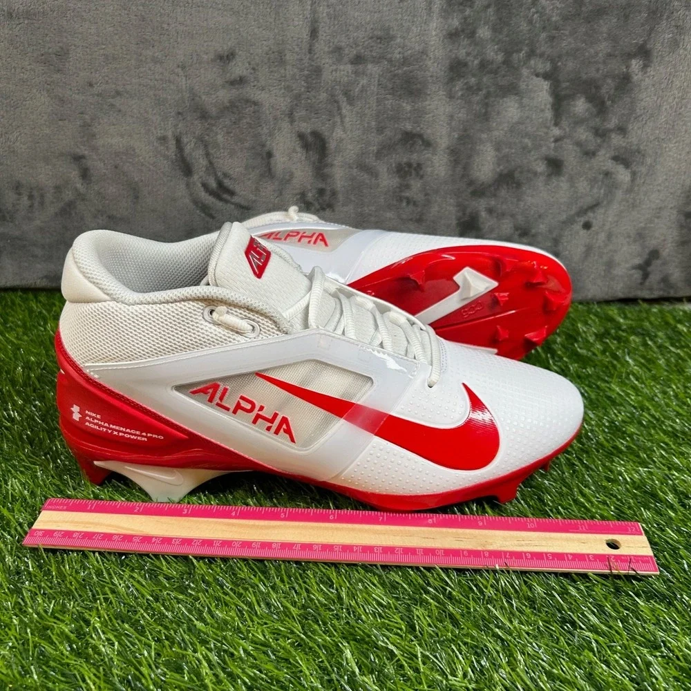 Nike Alpha Menace 4 Pro Football Cleats Mens Size 10 White Red Agility Power